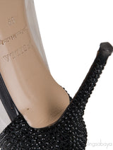 Black Crystal PVC Heels
