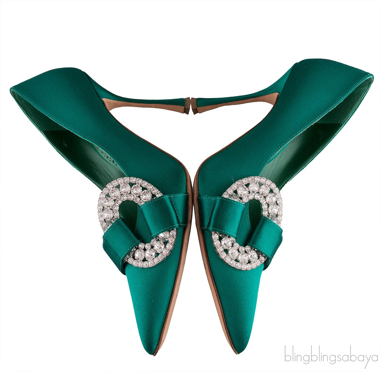 Tartonacri Emerald Satin Heels