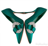 Tartonacri Emerald Satin Heels