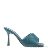 Bottega Veneta Blue Green Rubber Lido Mules 38
