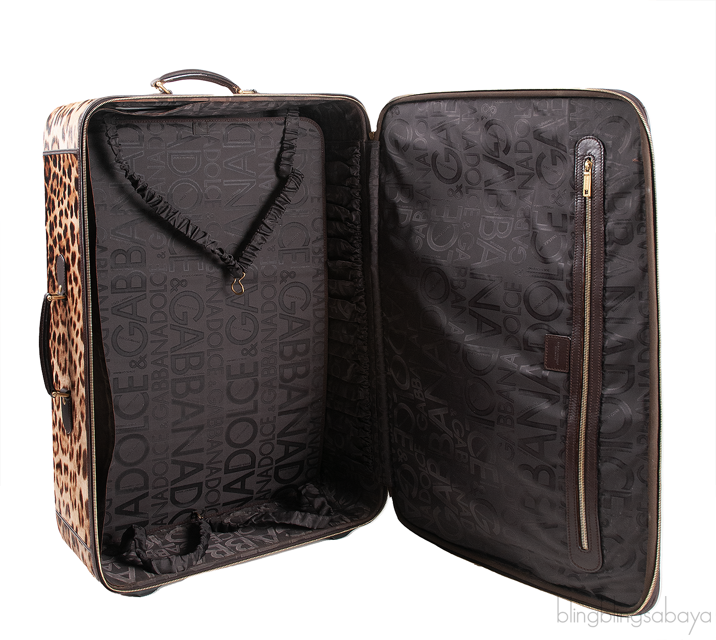Leopard Pony Hair Large Luggage Trolley
