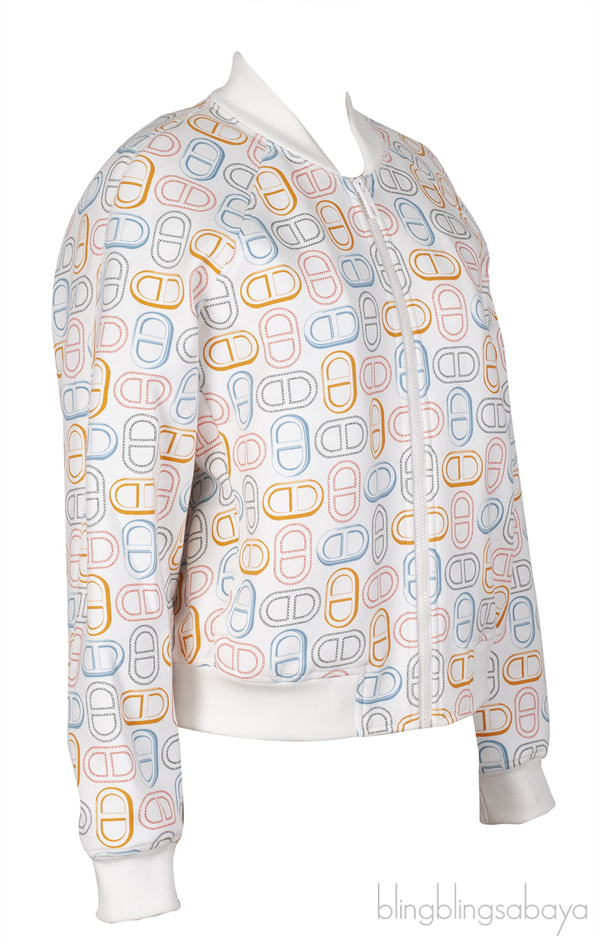 Hermes Chain D'ancre Printed Bomber Jacket