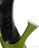 Green Pointed Satin Mule