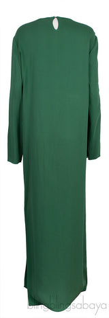 Green Gathered Front Maxi Dress