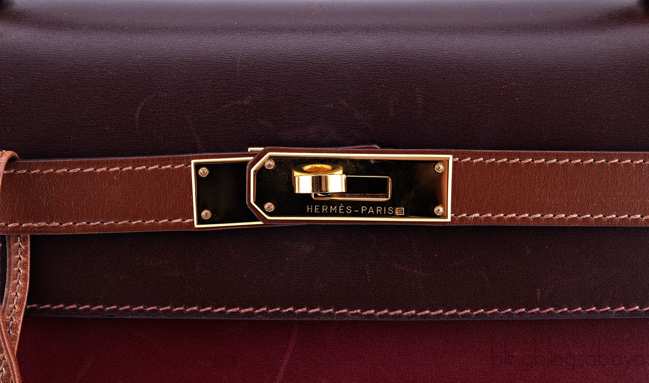 Kelly 32 Tricolor Box Calf Sellier