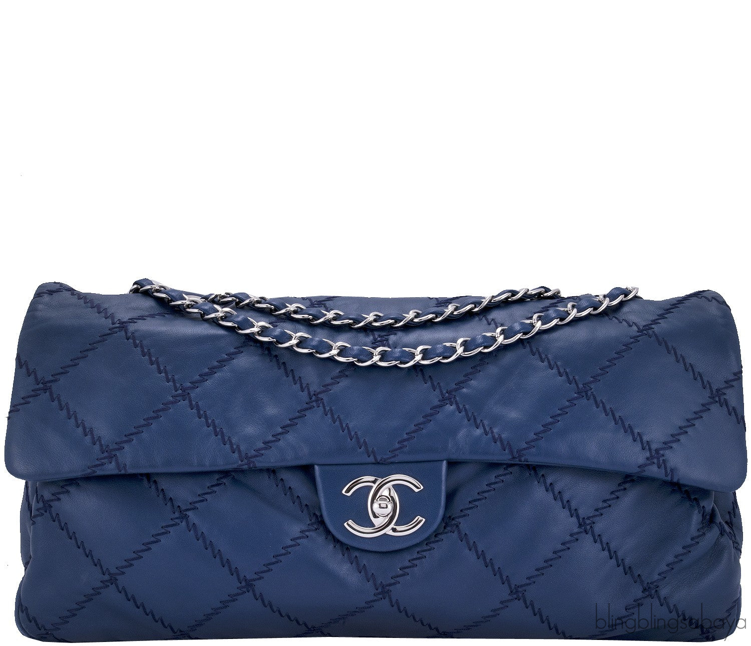 Ultimate Stitch Navy Flap Bag