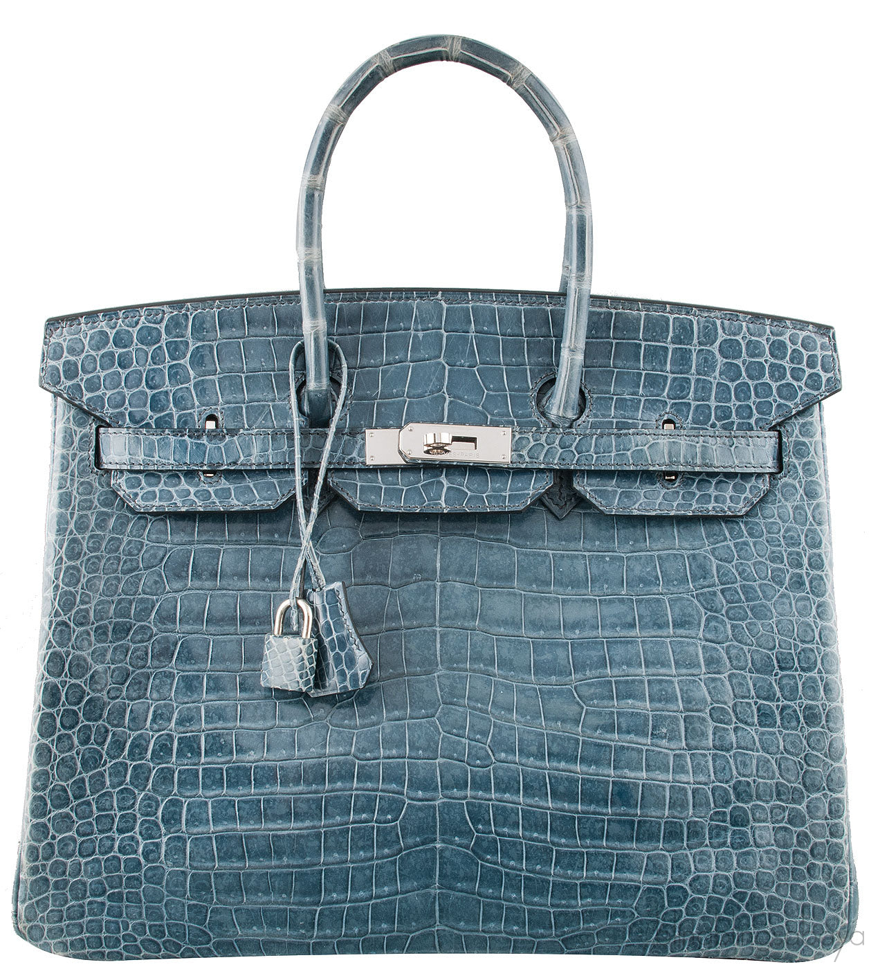 Birkin 35 Blue Tempete Porosus PHW