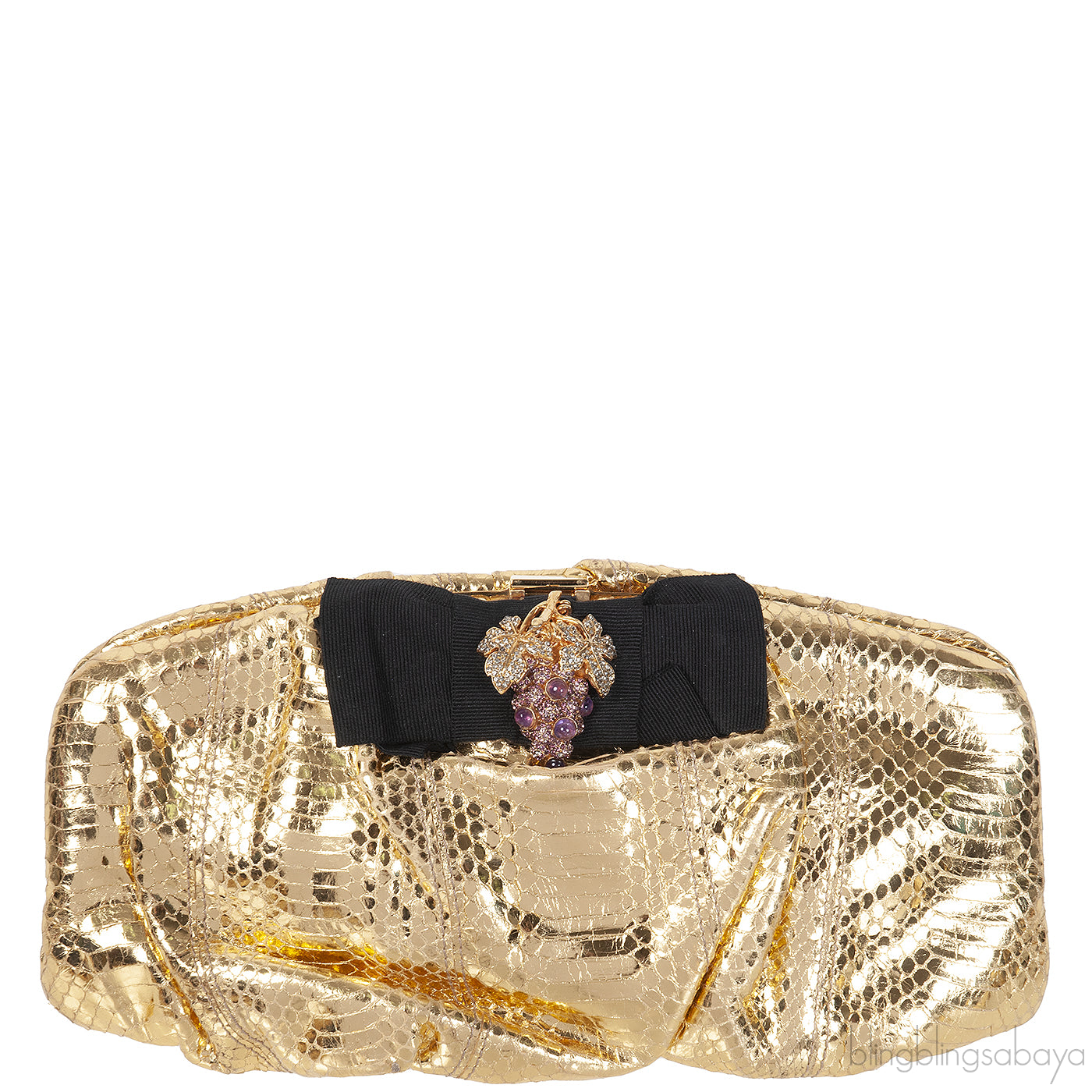 Dolce & Gabbana Gold Snakeskin Wallet Clutch