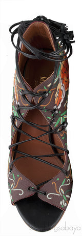 Embroidered Lace Canvas Sandals