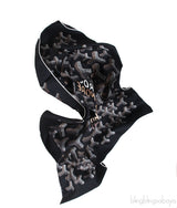 Silk Goyardine Black Scarf