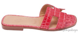 Oran Sandals Bordeaux Alligator
