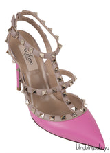 Pink Rockstud Pointed Toe Heels