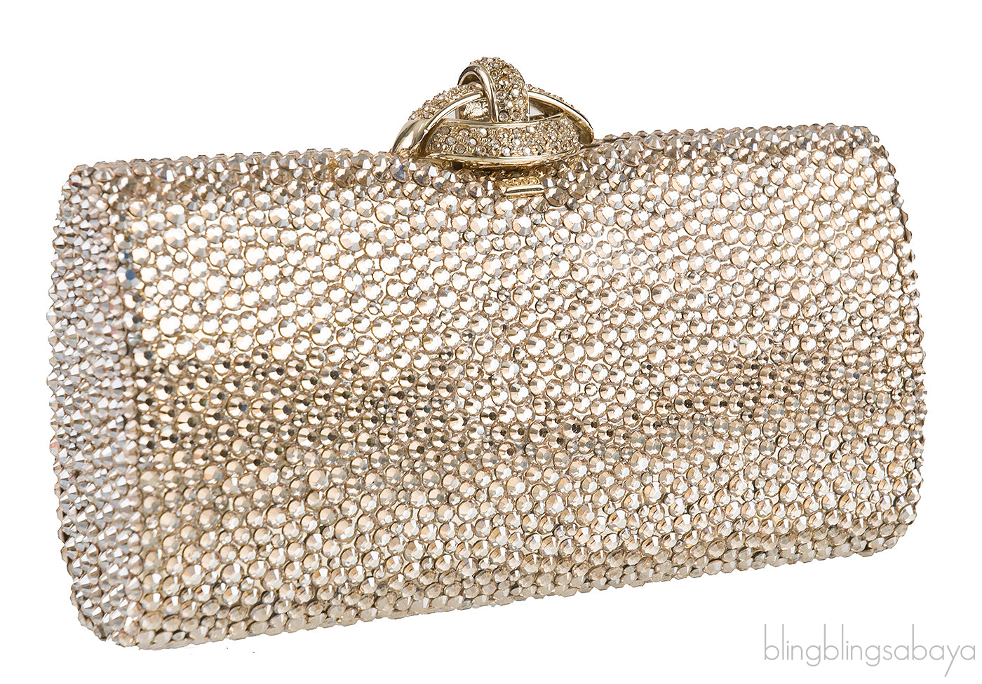 Gold Crystal Embellished Clutch