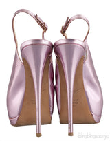Metallic Pink Slingback Heels