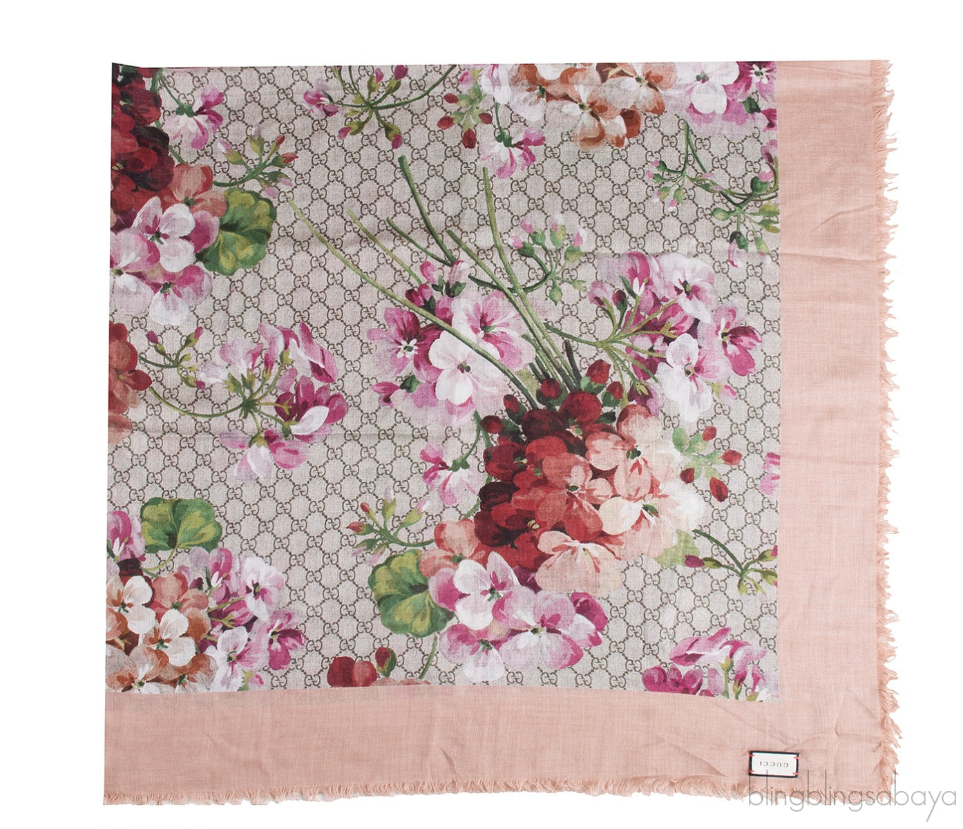 GG Floral Print Modal Silk Shawl