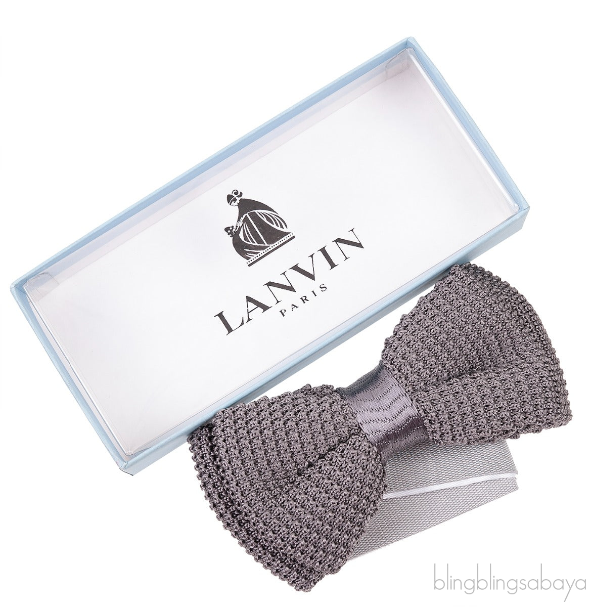 Grey Knitted Silk Bow Tie