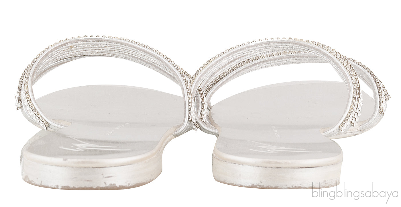Silver Crystal Sandals