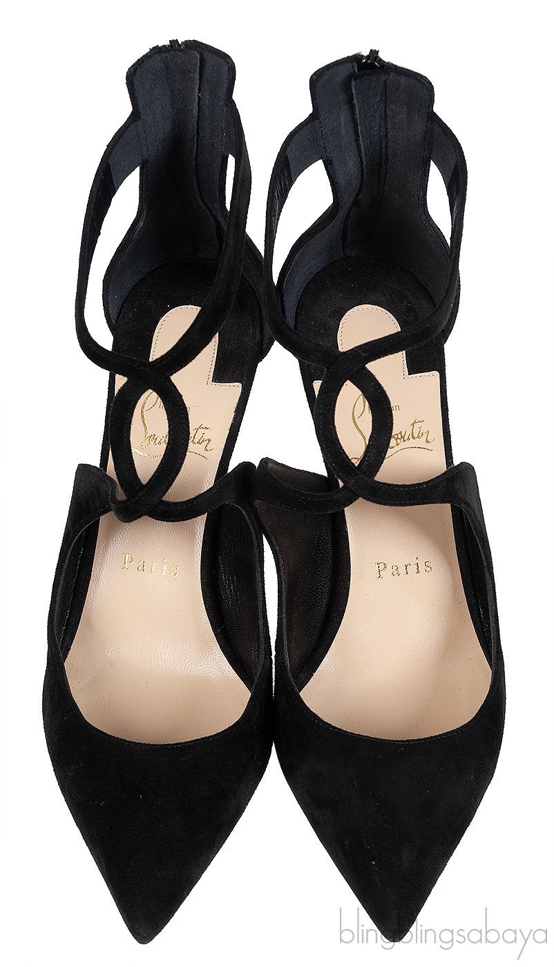 Christian Louboutin Rosas 85 Black Suede Heels