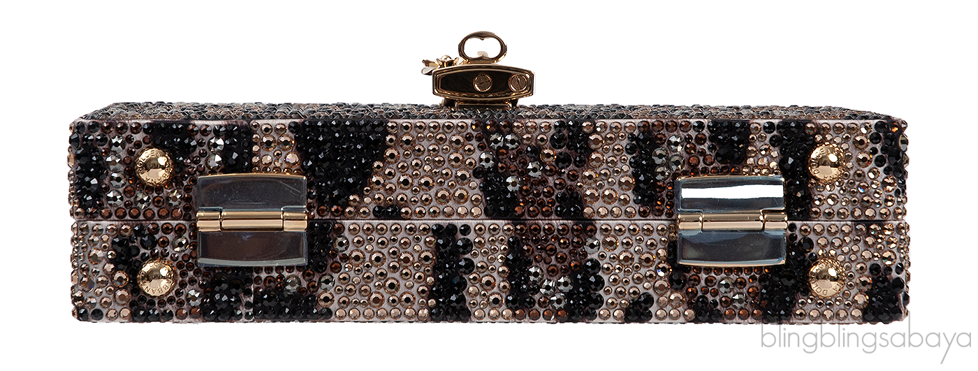 Dolce & Gabbana Leopard Crystal Hard Clutch Shoulder Bag