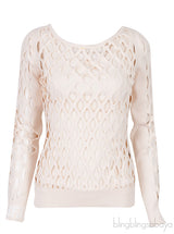 Beige Cut-out Sweatshirt w/ Inner