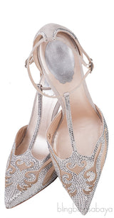 Crystal Emb. Mesh Trimmed Pumps