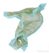 Moss Green Printed w/ Teal Trim Stole