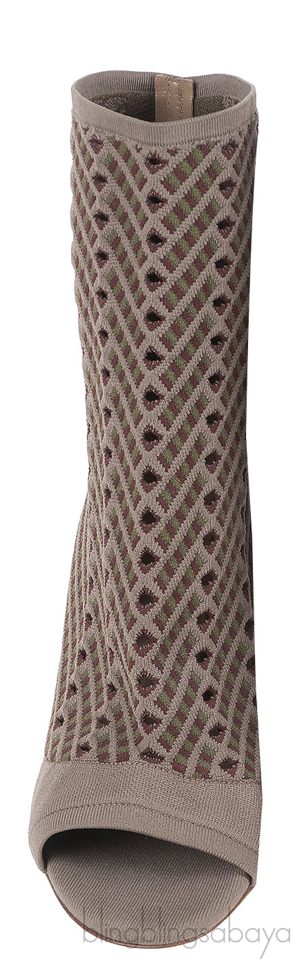 Gianvito Rossi Rio Perforated Jacquard-knit Ankle Boots