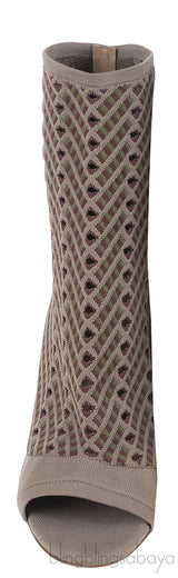 Gianvito Rossi Rio Perforated Jacquard-knit Ankle Boots