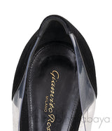 Black Suede PVC Plexi Pump