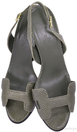 Night 90 Lizard Slingback Heels
