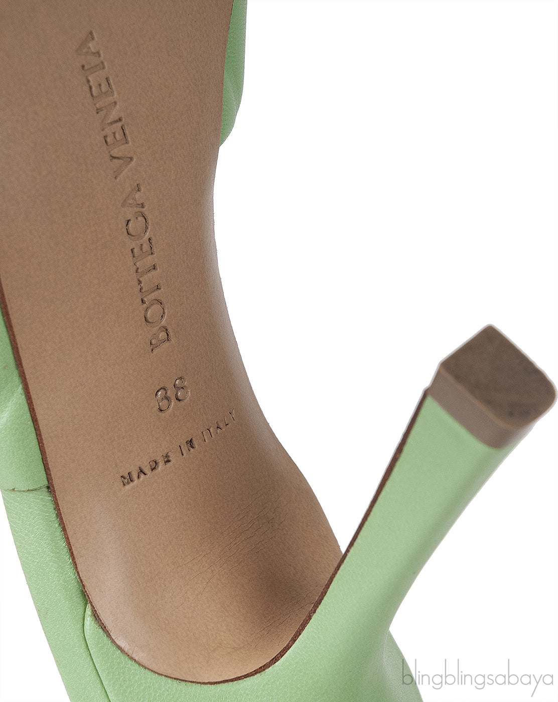 Mint Green Nappa Quilted Lido Mule Sandals