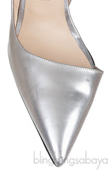 Metallic Silver Pointed Toe Heels