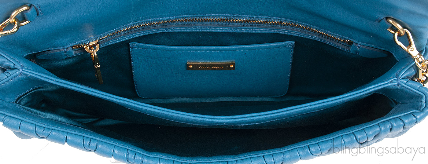 Laguna Matelasse Leather Clutch Shoulder Bag