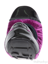 Prada Velvet Purple & Black Sport Ballet Flats