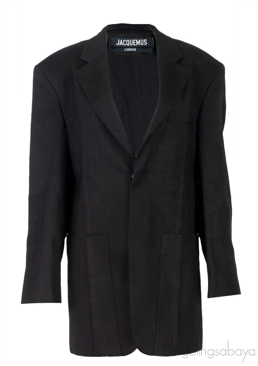 Black La Veste D\'Homme Oversized Blazer