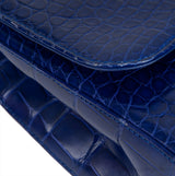 Classic Blue Iris Crocodile Jumbo Flap Bag