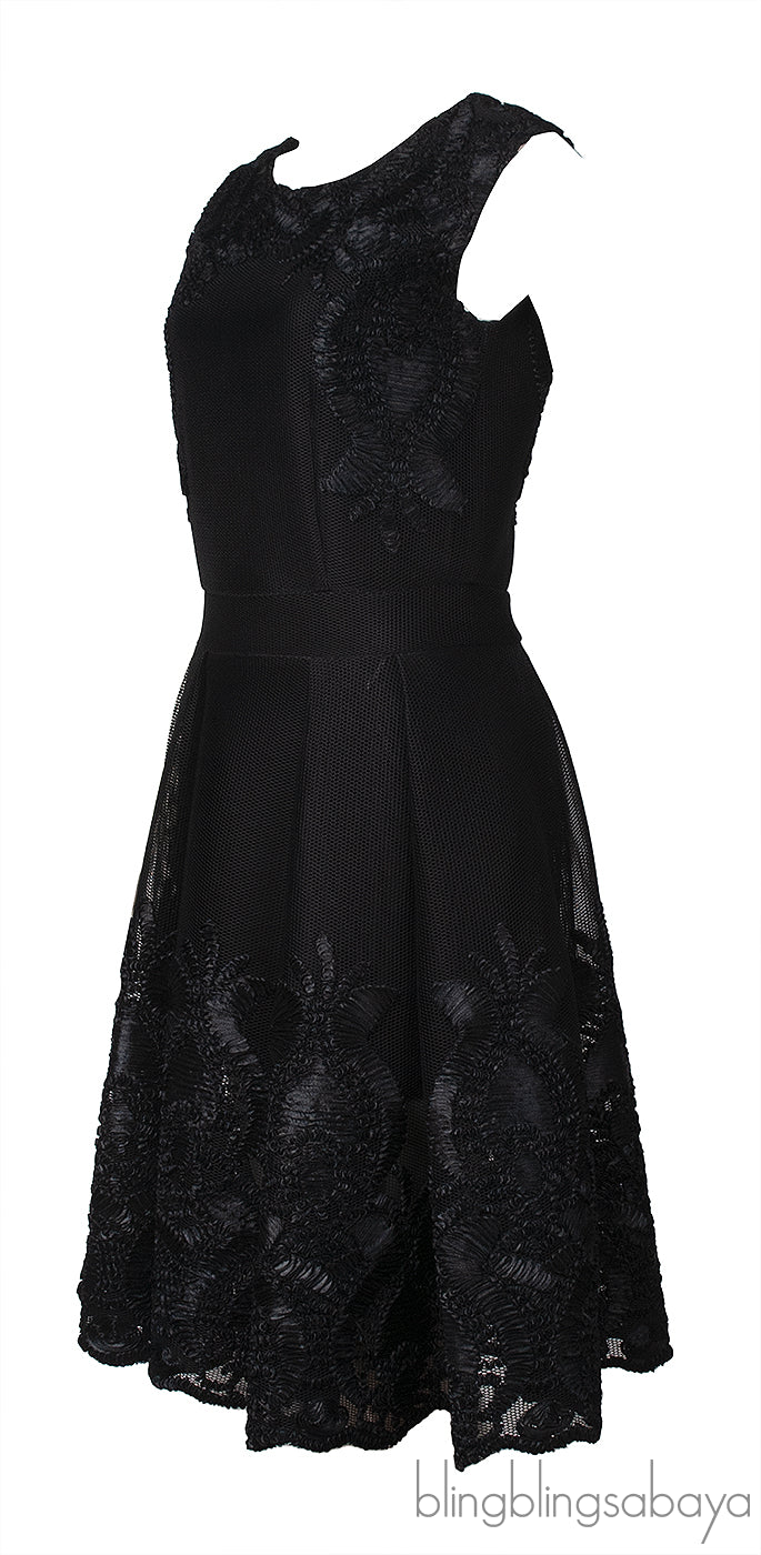 Maje Mesh Pleated Dress