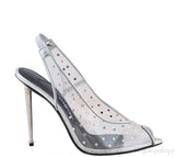 PVC Crystal Slingback Heels