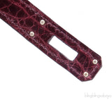 Kelly Cut Porosus Crocodile Bordeaux