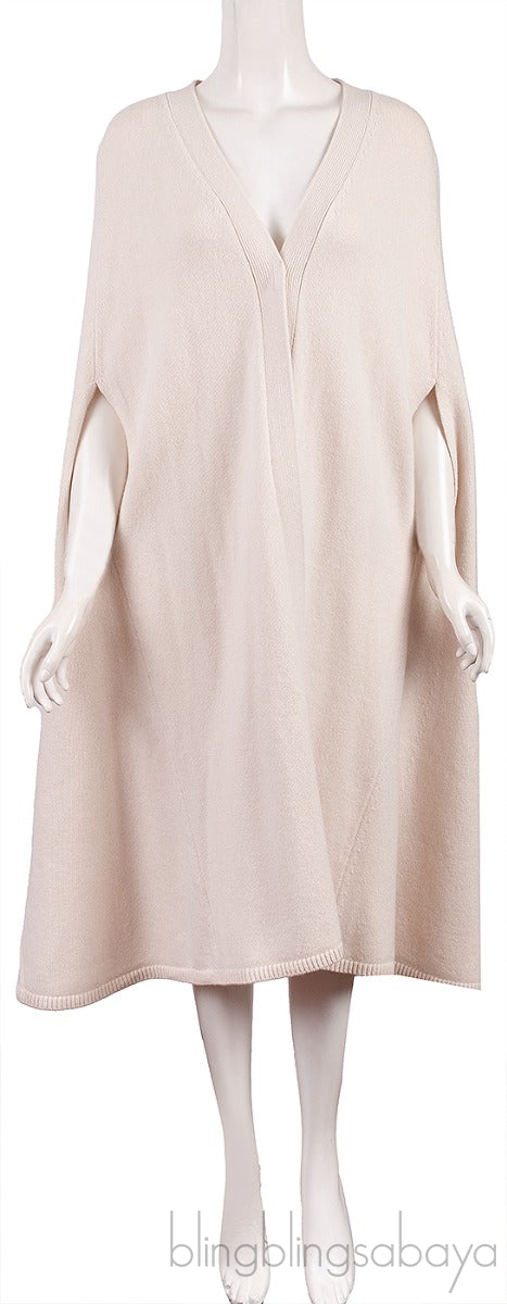 Off-white Open Front Wool Cape