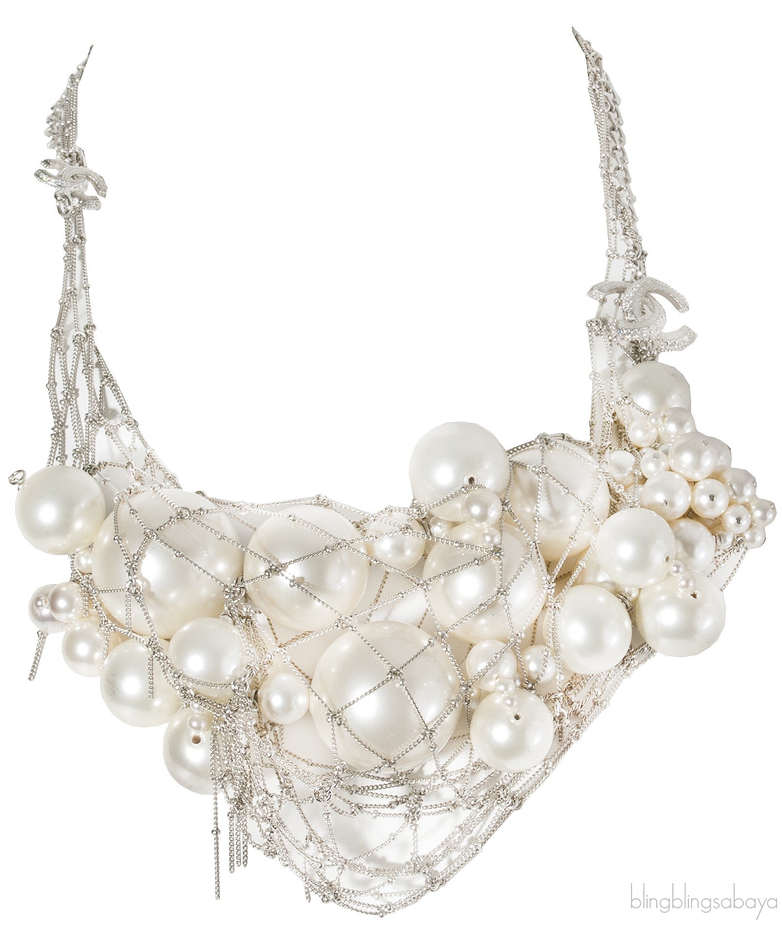 CC Pearl Cluster Necklace