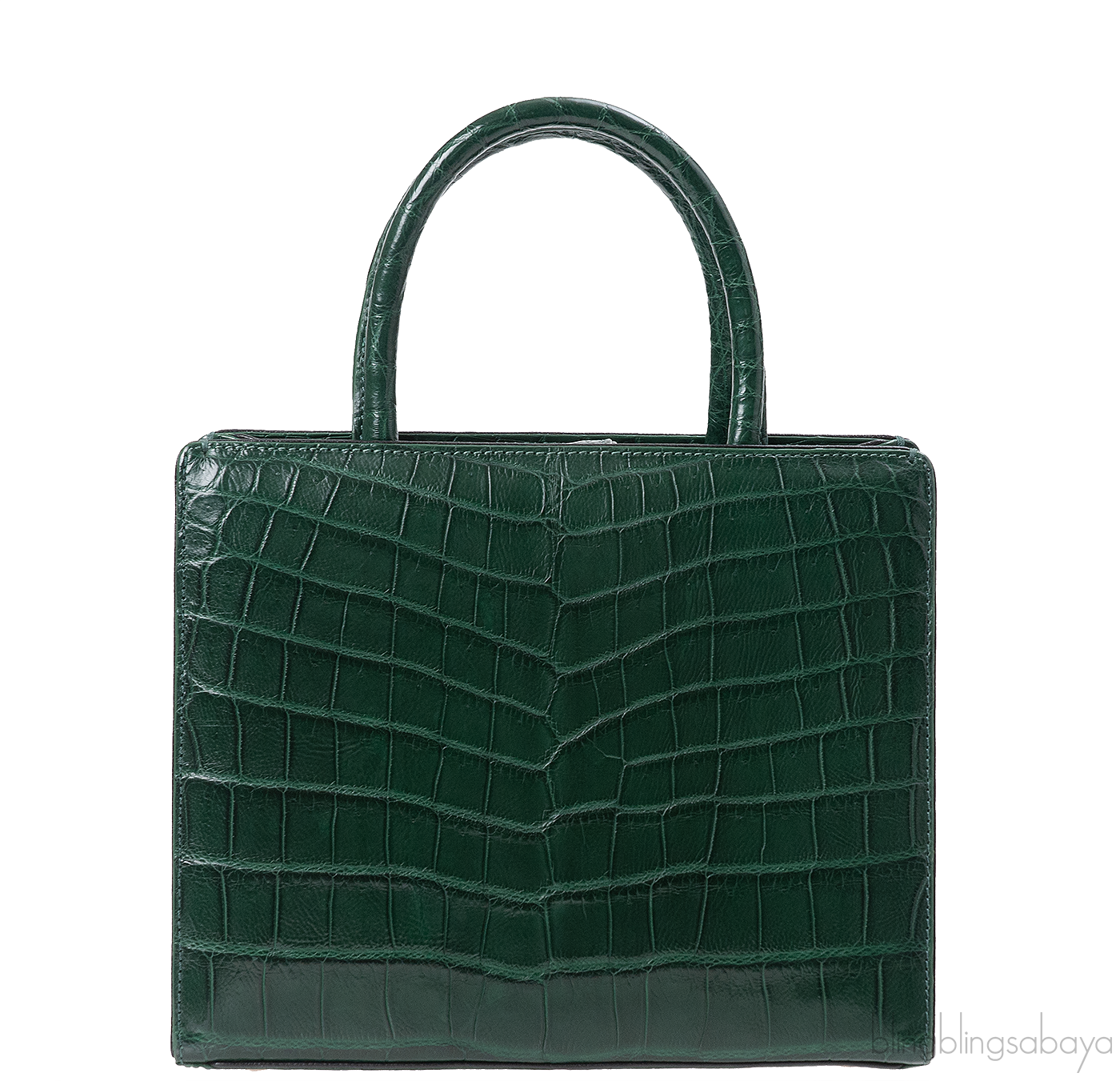 S\'uvimol My Sweet Box Emerald Crocodile Bag