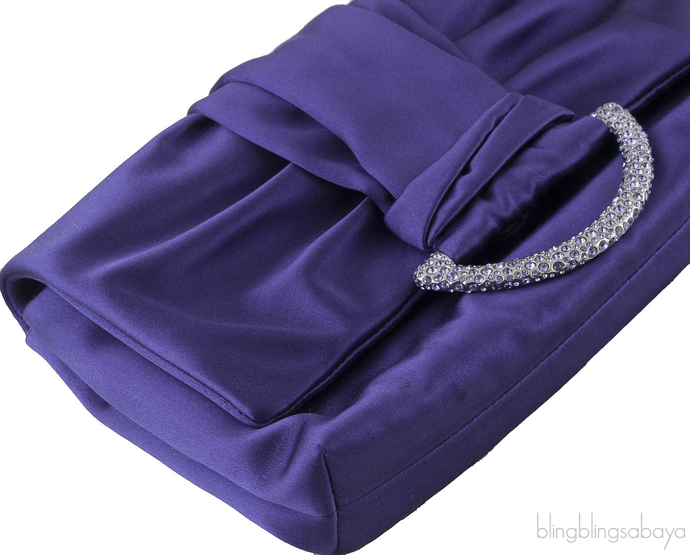 Blue Violet Satin Clutch