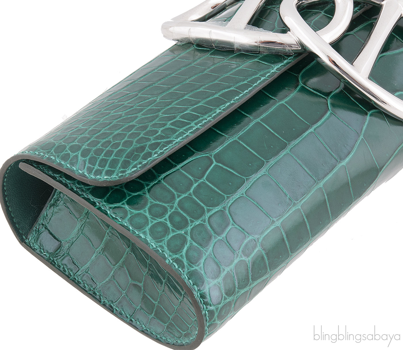 Egee Emerald Crocodile Clutch