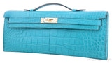 Kelly Cut Alligator Matte Bleu Paon