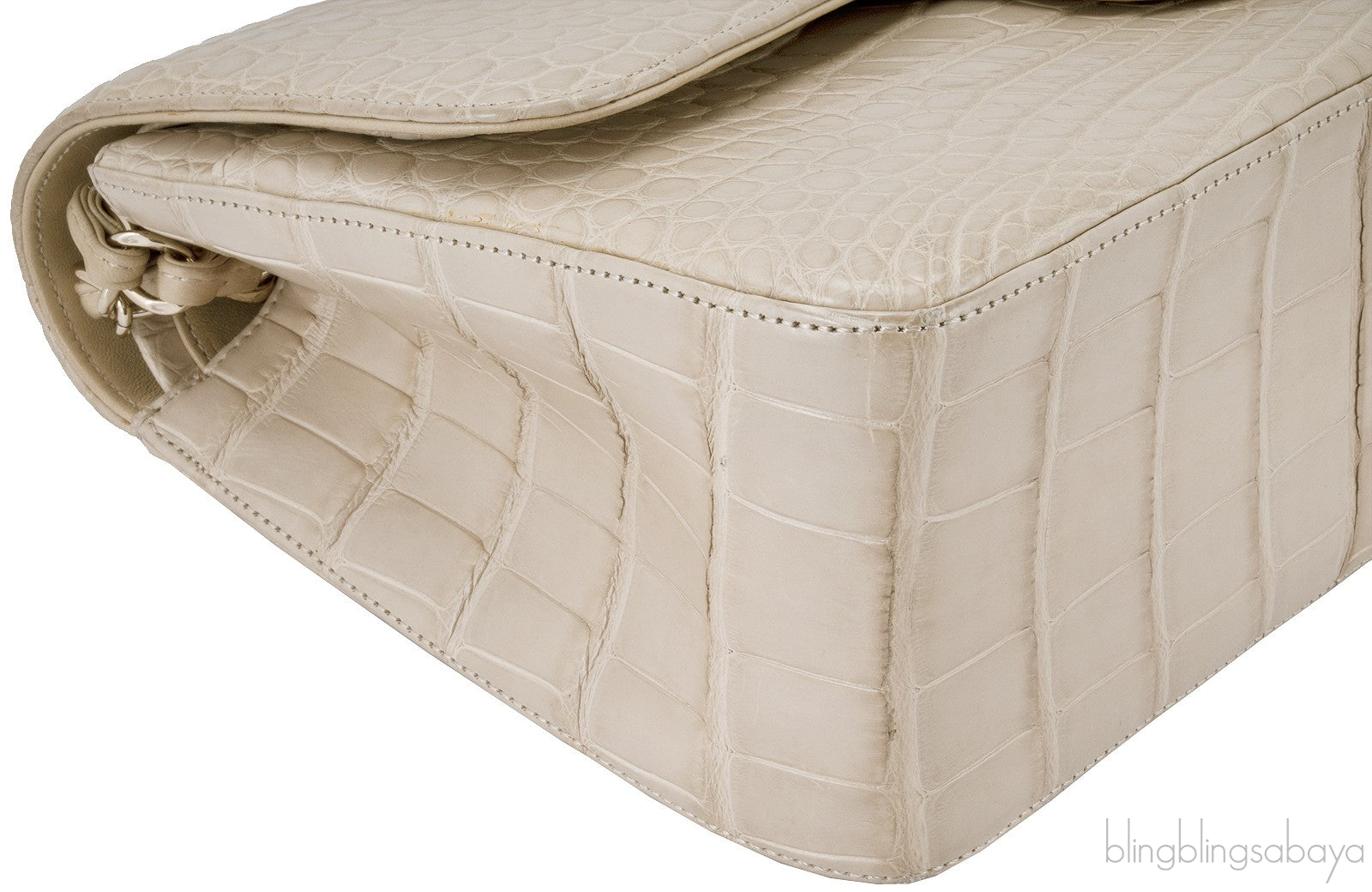 Jumbo CC Beige Crocodile Bag