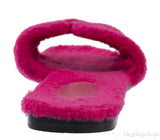 Hermes Fuchsia Oran Teddy Bear Sandals