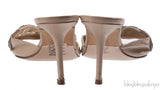 Gina Beige Bow Crystal Vamp Sandals