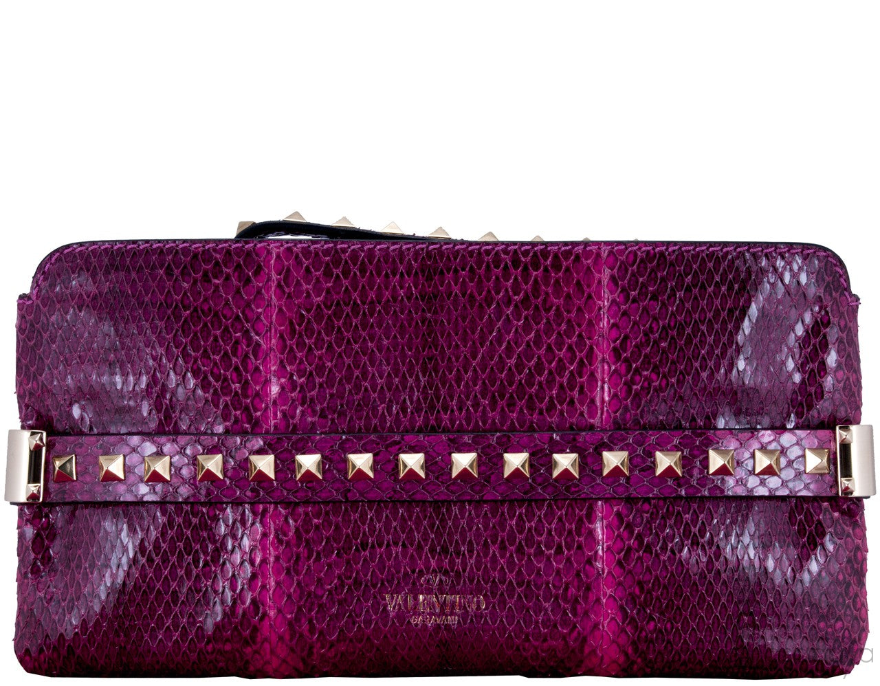 Rockstuds Python Pink Clutch