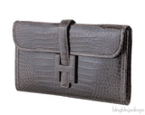 Jige Clutch Crocodile Graphite